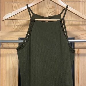 NWT Charlotte Russe Textured Olive Slip Dress Sz M